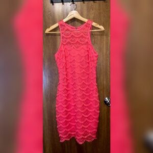 Guess Salmon Pink Body Contour Dress
